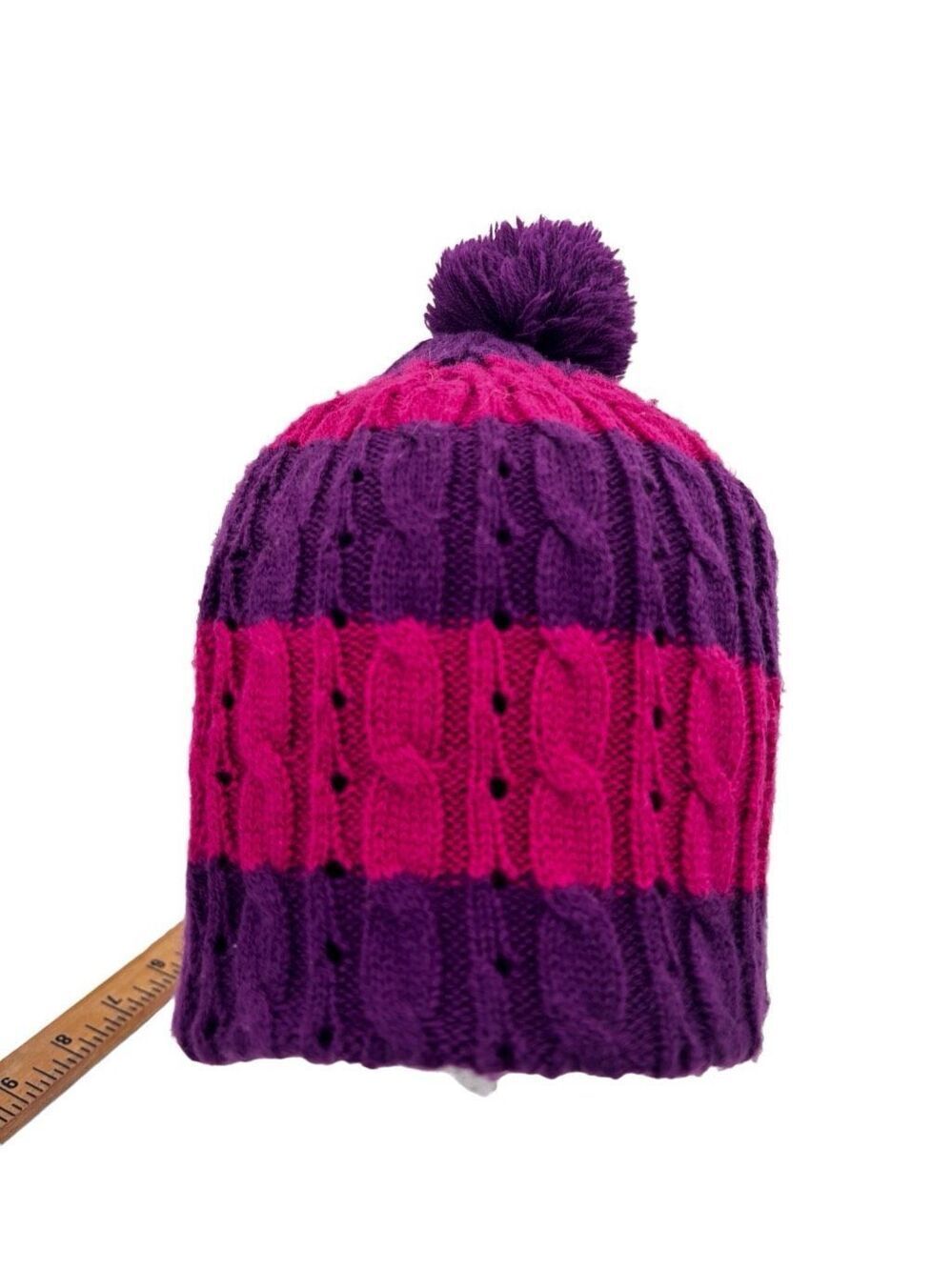 Levi’s Horizontal striped hat winter beanie hat with Pom Pom on top